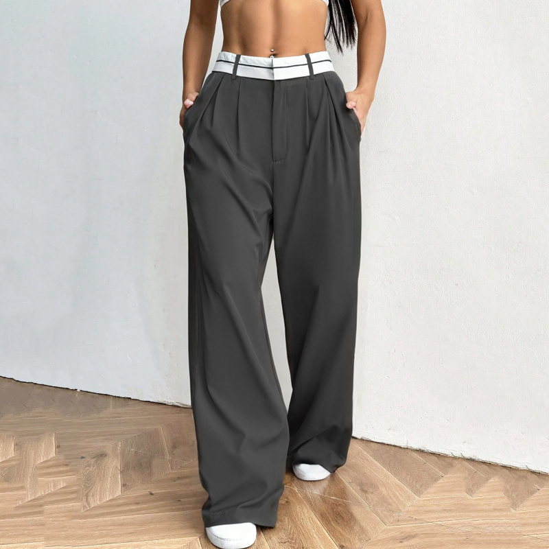 💎 -50% SUR LE PANTALON DE COSTUME À JAMBES LARGES ! 💎 Ceinture Contrastée, Taille Haute & Tissu Léger ✨