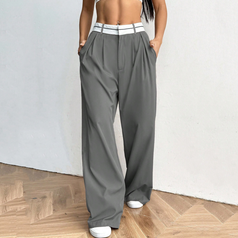 💎 -50% SUR LE PANTALON DE COSTUME À JAMBES LARGES ! 💎 Ceinture Contrastée, Taille Haute & Tissu Léger ✨