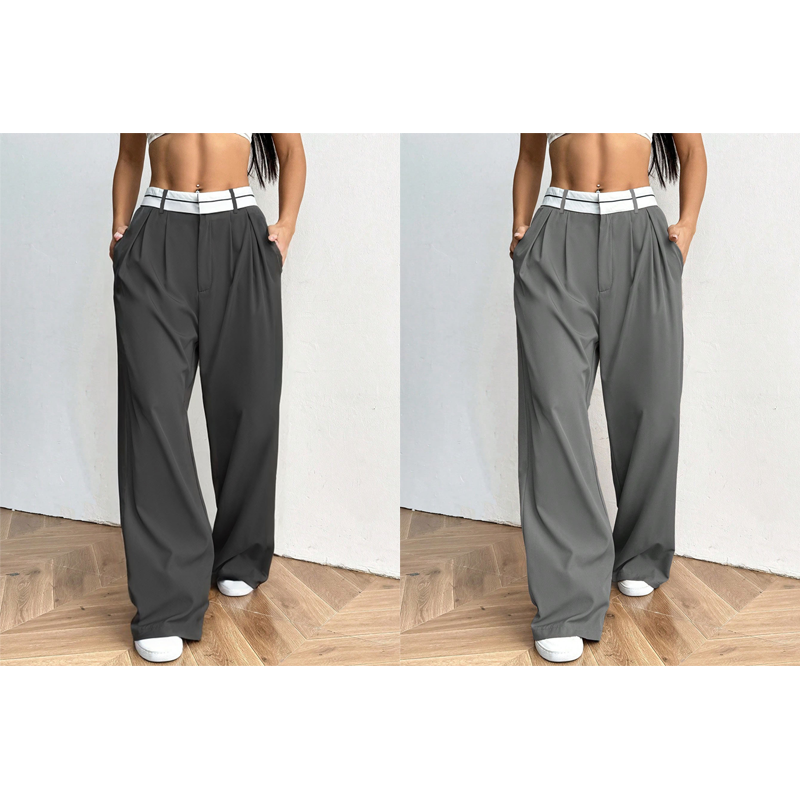 💎 -50% SUR LE PANTALON DE COSTUME À JAMBES LARGES ! 💎 Ceinture Contrastée, Taille Haute & Tissu Léger ✨