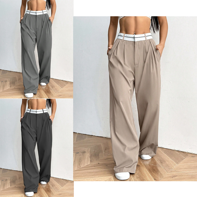 💎 -50% SUR LE PANTALON DE COSTUME À JAMBES LARGES ! 💎 Ceinture Contrastée, Taille Haute & Tissu Léger ✨