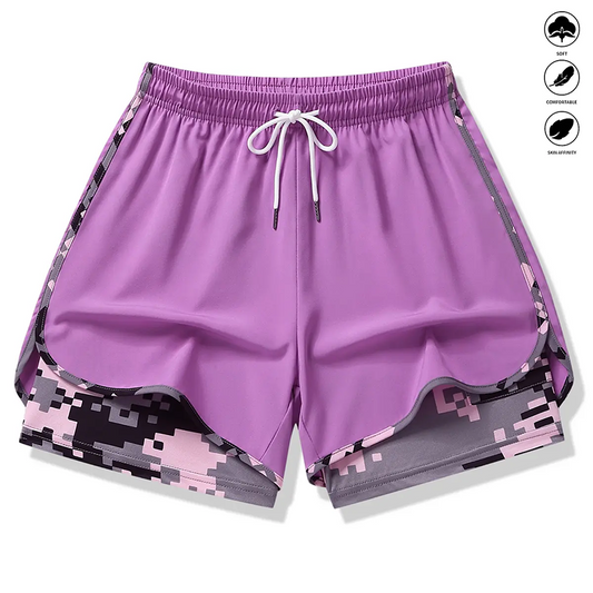 ✨50 % de réduction 🔥Short de sport femme décontracté avec doublure intégrée