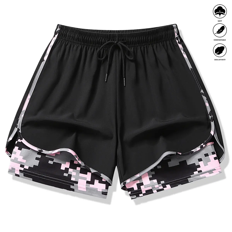 ✨50 % de réduction 🔥Short de sport femme décontracté avec doublure intégrée