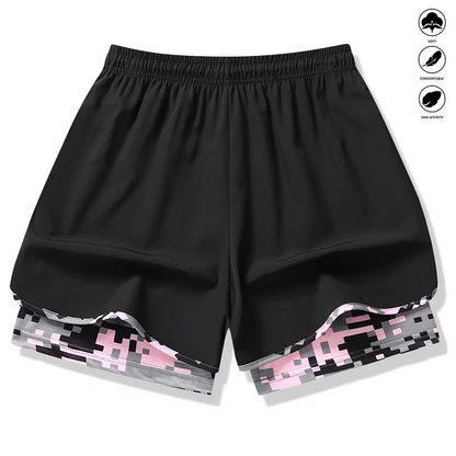 ✨50 % de réduction 🔥Short de sport femme décontracté avec doublure intégrée