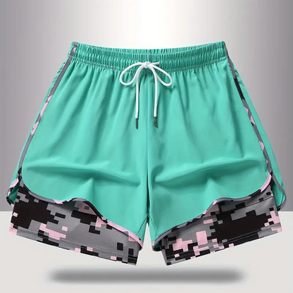 ✨50 % de réduction 🔥Short de sport femme décontracté avec doublure intégrée