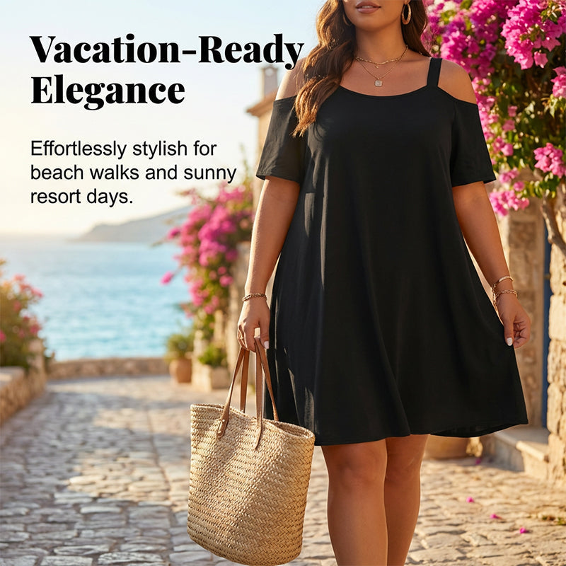 👗 50 % DE RÉDUCTION SUR LA ROBE À ÉPAULES DÉCOUVERTES ! ✨ Aérée, légère et parfaite pour les escapades estivales 🍹☀️