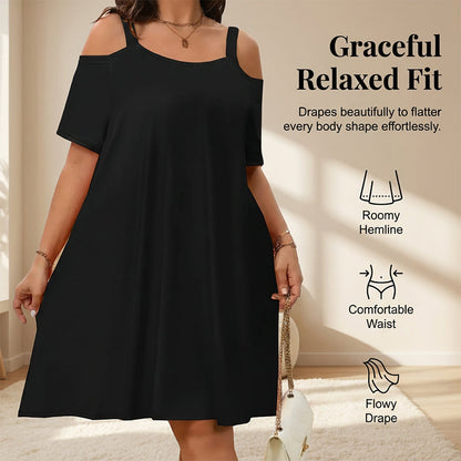 👗 50 % DE RÉDUCTION SUR LA ROBE À ÉPAULES DÉCOUVERTES ! ✨ Aérée, légère et parfaite pour les escapades estivales 🍹☀️