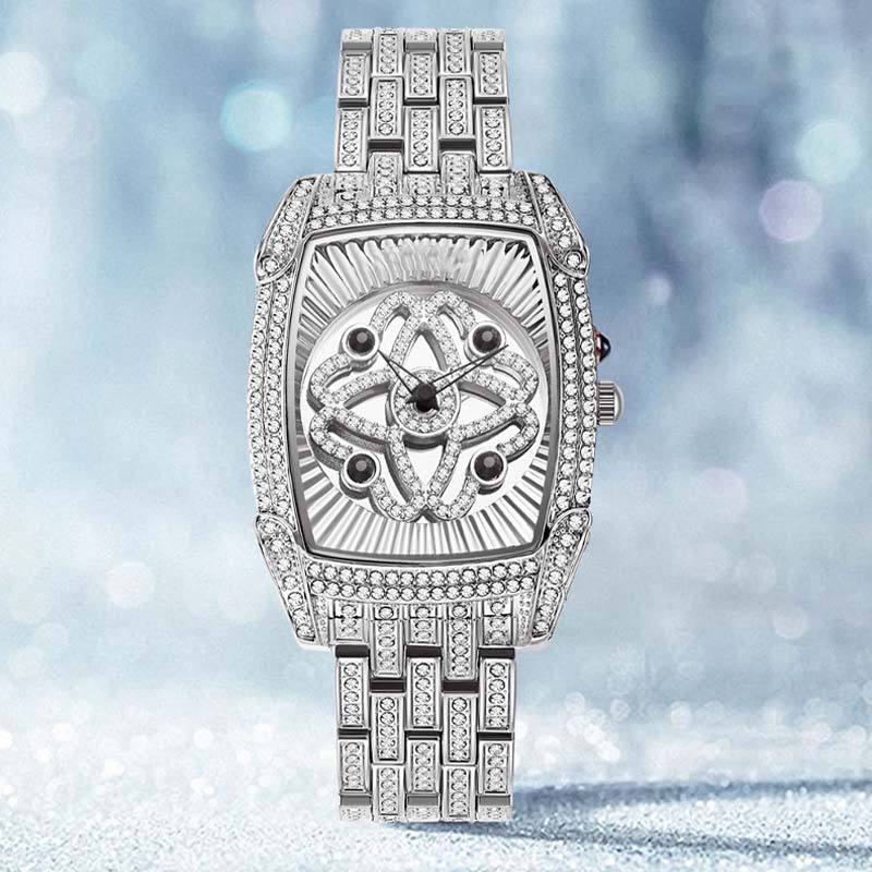 ⌚50 % de réduction + livraison gratuite✨Montre-bracelet pour femme en quartz, ornée de strass