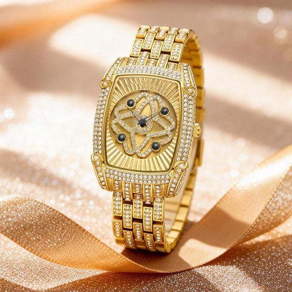 ⌚50 % de réduction + livraison gratuite✨Montre-bracelet pour femme en quartz, ornée de strass
