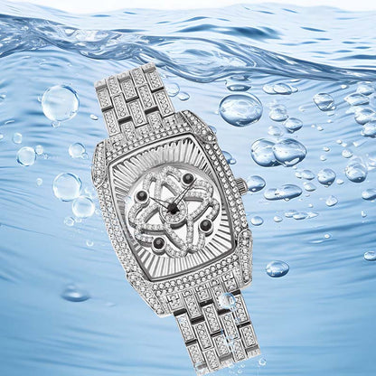 ⌚50 % de réduction + livraison gratuite✨Montre-bracelet pour femme en quartz, ornée de strass