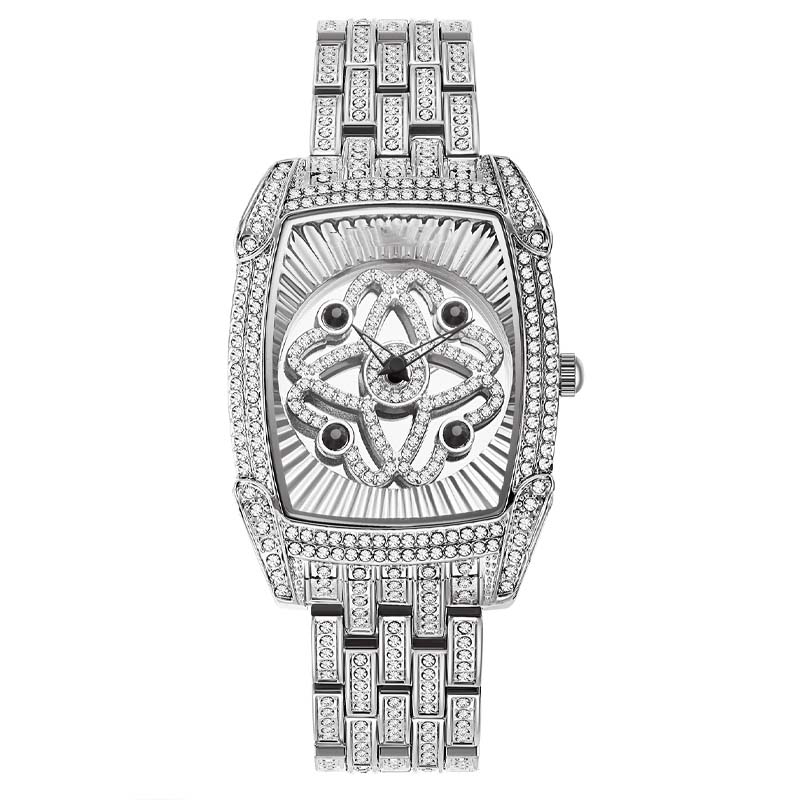 ⌚50 % de réduction + livraison gratuite✨Montre-bracelet pour femme en quartz, ornée de strass