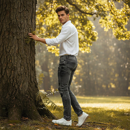 ⏰Offre à durée limitée : 62 % de réduction 📢Jean slim effet vieilli pour homme