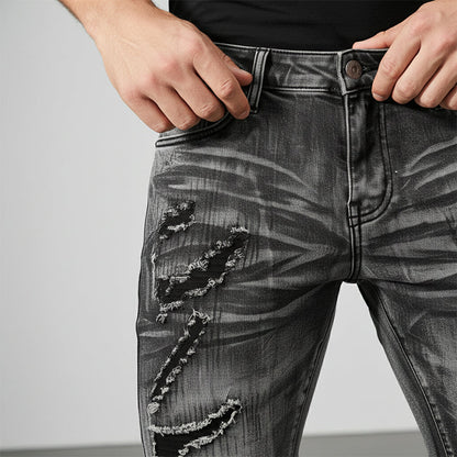 ⏰Offre à durée limitée : 62 % de réduction 📢Jean slim effet vieilli pour homme