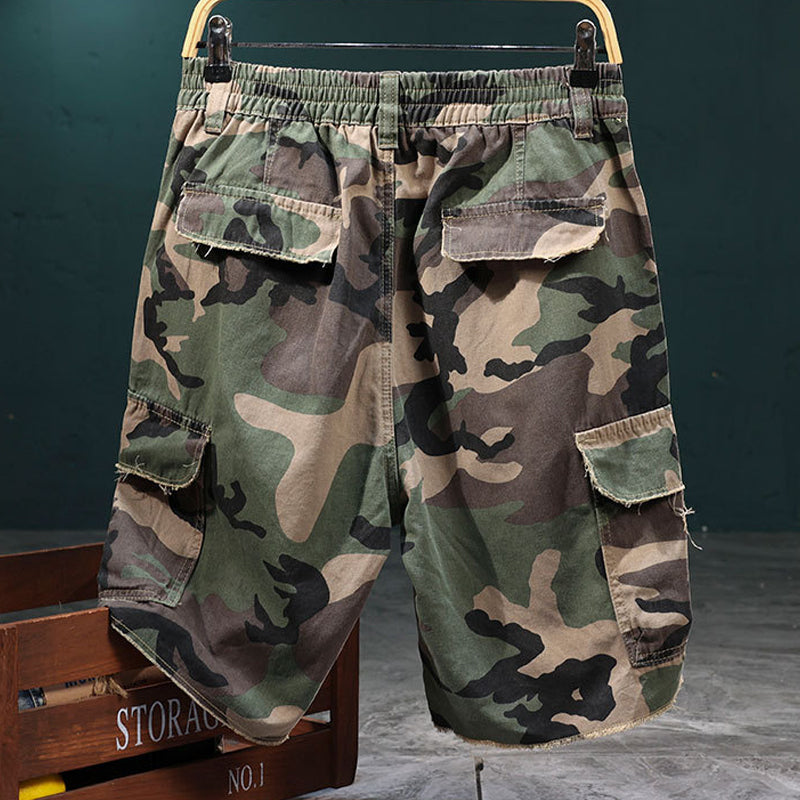 🔥 Short cargo camouflage à clous pour homme 🩳