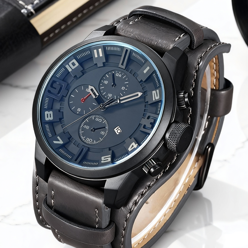 ⌚Promotion : 51 % de réduction sur les montres+ livraison gratuite 🍂 Montres à quartz pour homme, style professionnel, avec bracelet en cuir synthétique