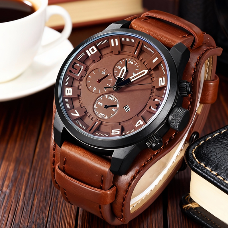 ⌚Promotion : 51 % de réduction sur les montres+ livraison gratuite 🍂 Montres à quartz pour homme, style professionnel, avec bracelet en cuir synthétique