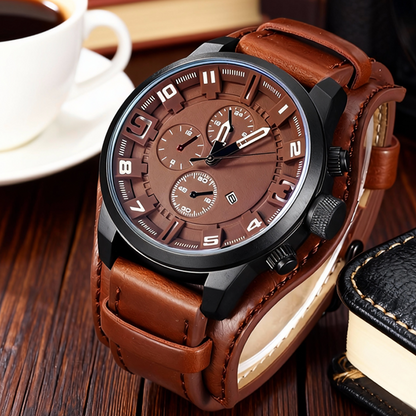 ⌚Promotion : 51 % de réduction sur les montres+ livraison gratuite 🍂 Montres à quartz pour homme, style professionnel, avec bracelet en cuir synthétique