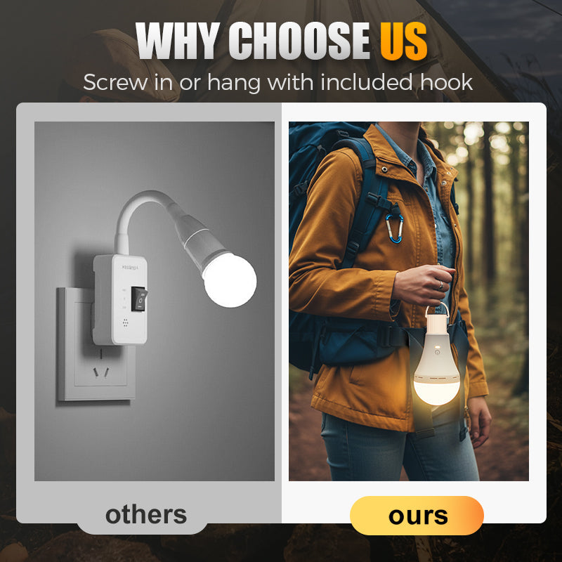 💡🔥 50 % de réduction 💡Ampoule LED de camping portable et rechargeable