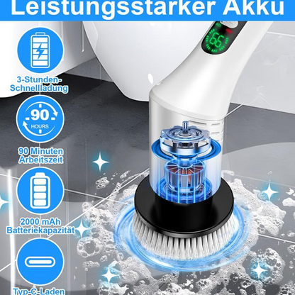 ⛲ 50 % de réduction + livraison gratuite 🔥 Brosse de nettoyage rotative électrique améliorée avec écran LED