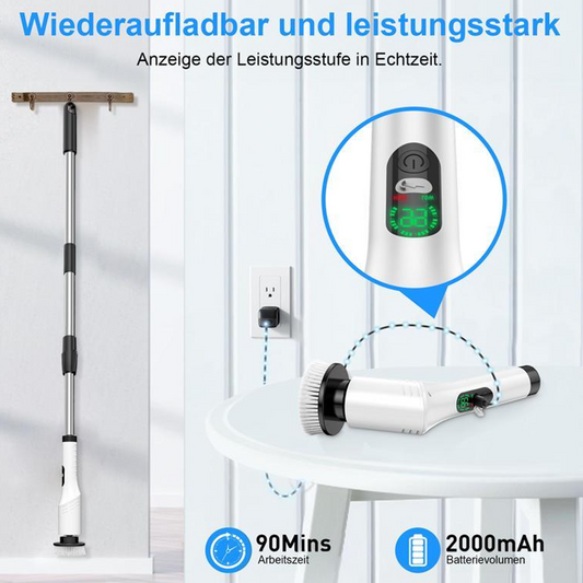 ⛲ 50 % de réduction + livraison gratuite 🔥 Brosse de nettoyage rotative électrique améliorée avec écran LED
