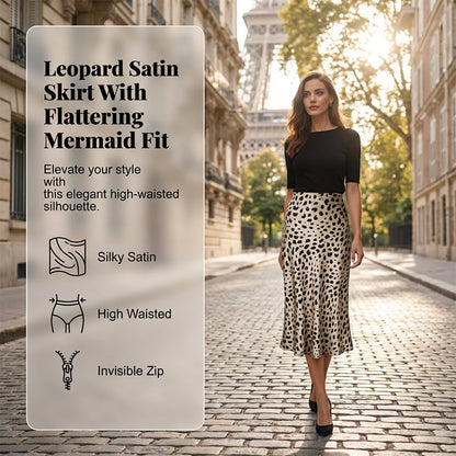 👗 51 % de réduction 🔥 Jupe midi à imprimé léopard
