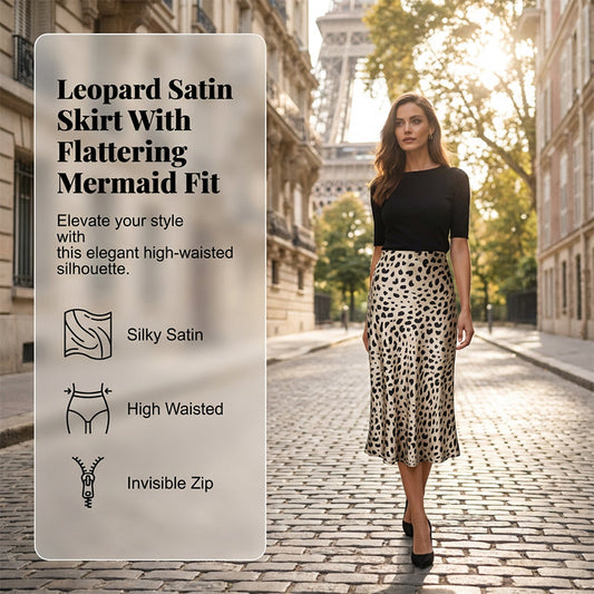 👗 51 % de réduction 🔥 Jupe midi à imprimé léopard
