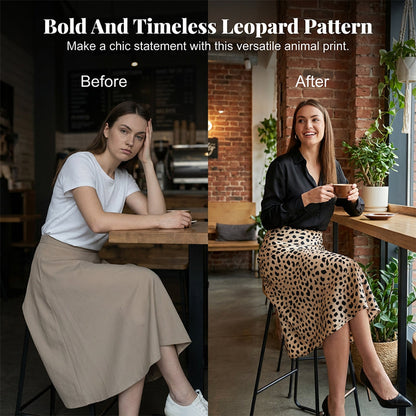 👗 51 % de réduction 🔥 Jupe midi à imprimé léopard