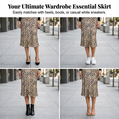 👗 51 % de réduction 🔥 Jupe midi à imprimé léopard
