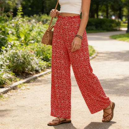 ⏳Spécial à durée limitée: 50 % de réduction ⏰Pantalon large à taille haute et smocks pour femme👖