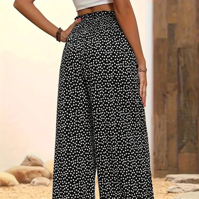 ⏳Spécial à durée limitée: 50 % de réduction ⏰Pantalon large à taille haute et smocks pour femme👖