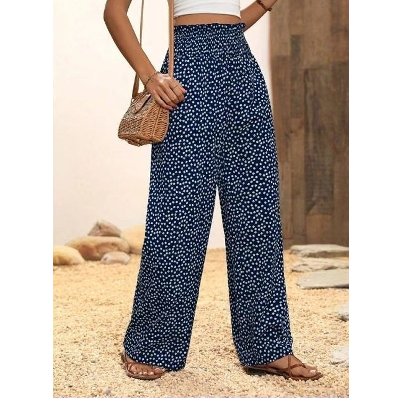 ⏳Spécial à durée limitée: 50 % de réduction ⏰Pantalon large à taille haute et smocks pour femme👖