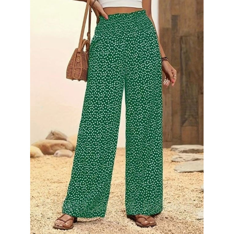 ⏳Spécial à durée limitée: 50 % de réduction ⏰Pantalon large à taille haute et smocks pour femme👖