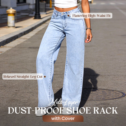 👖✨50 % de réduction +  livraison gratuite 🌸Jean droit taille haute brodé d'un nœud