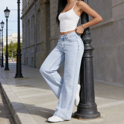 👖✨50 % de réduction +  livraison gratuite 🌸Jean droit taille haute brodé d'un nœud