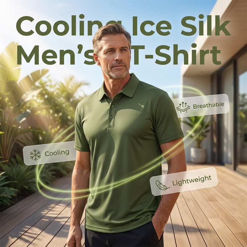 ✨🧊Offre promotionnelle : 50 % de réduction 🧊👕T-shirt à col respirant d’été pour homme