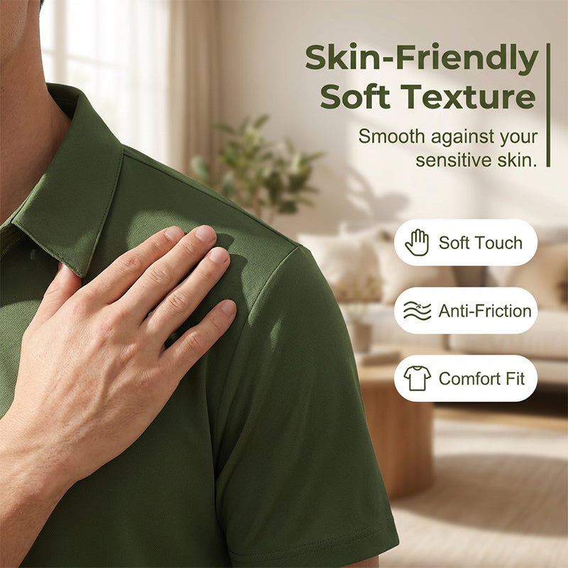 ✨🧊Offre promotionnelle : 50 % de réduction 🧊👕T-shirt à col respirant d’été pour homme