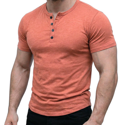 👕 Promotion sur les t-shirts à manches courtes : 56 % de réduction 🔥T-shirt Henley à manches courtes pour homme