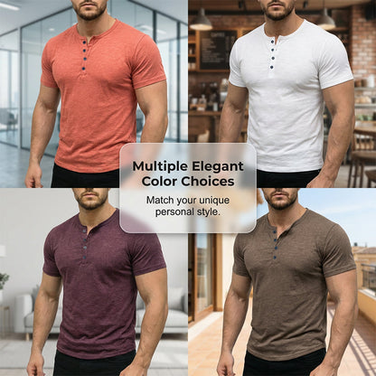 👕 Promotion sur les t-shirts à manches courtes : 56 % de réduction 🔥T-shirt Henley à manches courtes pour homme
