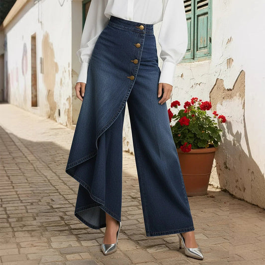 💐52 % de réduction + livraison gratuite 🔥 Pantalon-jupe en jean confortable – Liberté de mouvement comme un short, style d’une jupe 🚶‍♀️💨【Prix Exceptionnel】