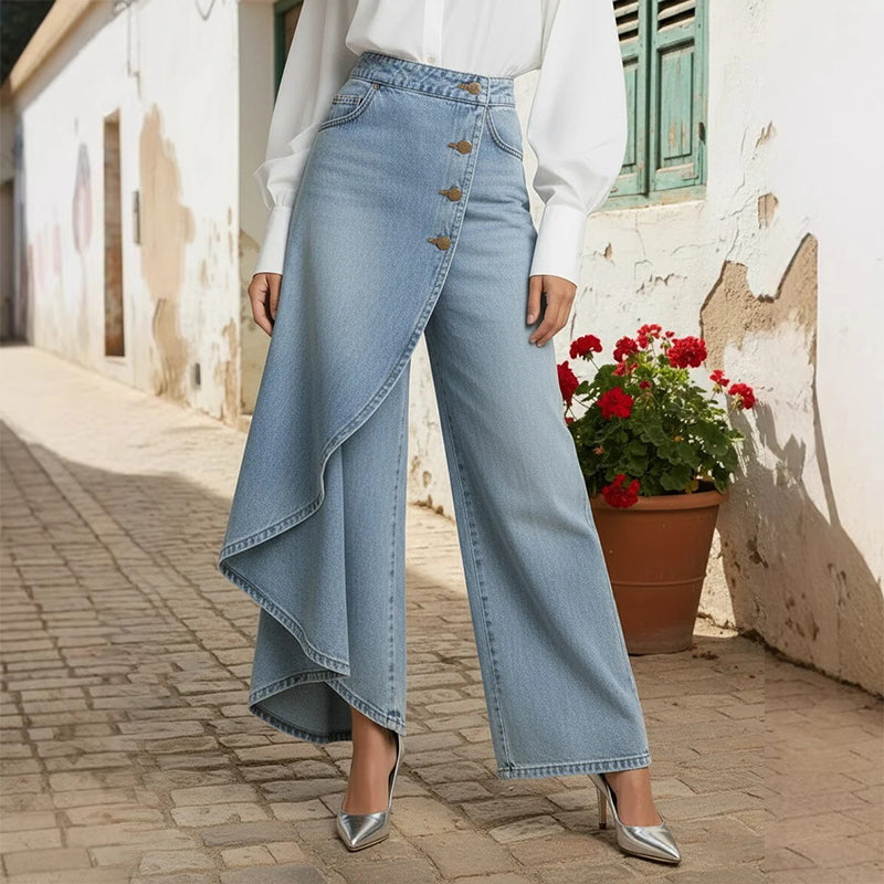 💐52 % de réduction + livraison gratuite 🔥 Pantalon-jupe en jean confortable – Liberté de mouvement comme un short, style d’une jupe 🚶‍♀️💨【Prix Exceptionnel】