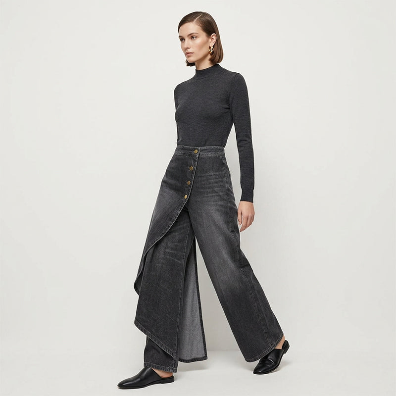 💐52 % de réduction + livraison gratuite 🔥 Pantalon-jupe en jean confortable – Liberté de mouvement comme un short, style d’une jupe 🚶‍♀️💨【Prix Exceptionnel】