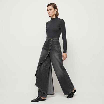 💐52 % de réduction + livraison gratuite 🔥 Pantalon-jupe en jean confortable – Liberté de mouvement comme un short, style d’une jupe 🚶‍♀️💨【Prix Exceptionnel】