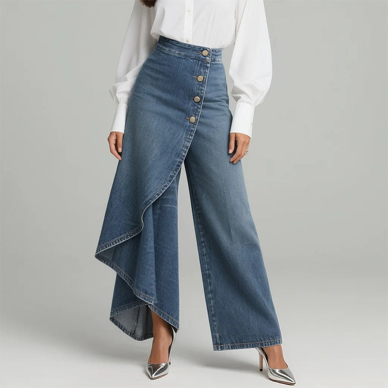 💐52 % de réduction + livraison gratuite 🔥 Pantalon-jupe en jean confortable – Liberté de mouvement comme un short, style d’une jupe 🚶‍♀️💨【Prix Exceptionnel】
