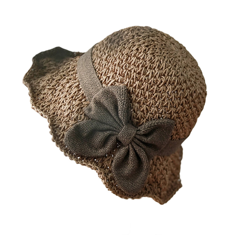 👒✨53 % de réduction🔥Chapeau de soleil élégant en paille tressée avec un nœud
