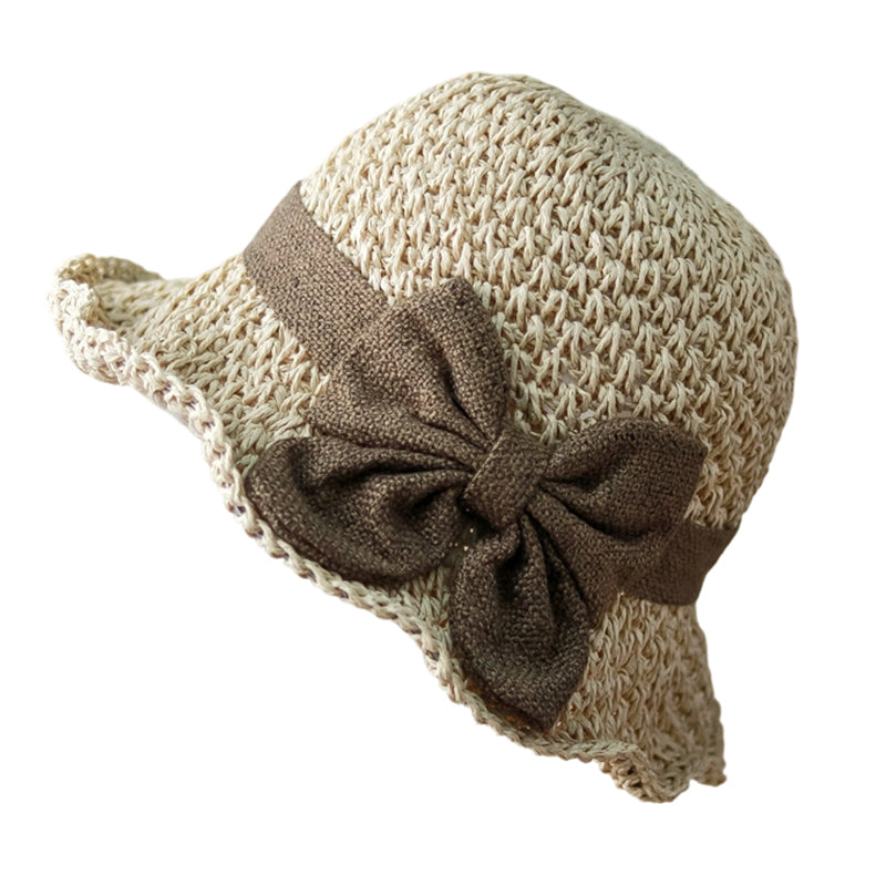 👒✨53 % de réduction🔥Chapeau de soleil élégant en paille tressée avec un nœud