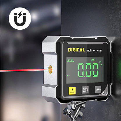 🛠 53 % de réduction 🔥 Inclinomètre Numérique Magnétique à 4 Côtés avec Laser