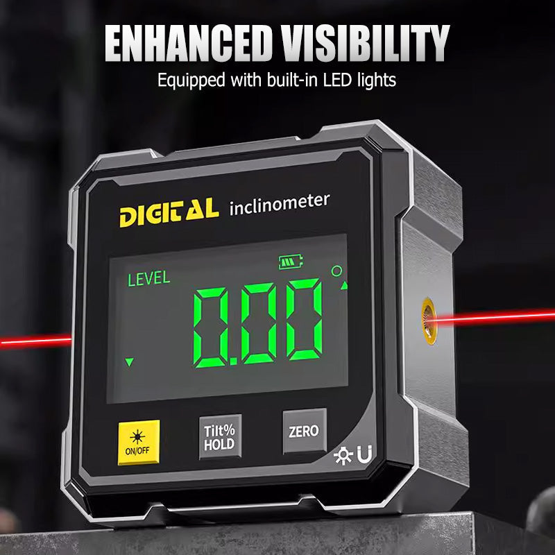 🛠 53 % de réduction 🔥 Inclinomètre Numérique Magnétique à 4 Côtés avec Laser
