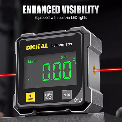 🛠 53 % de réduction 🔥 Inclinomètre Numérique Magnétique à 4 Côtés avec Laser