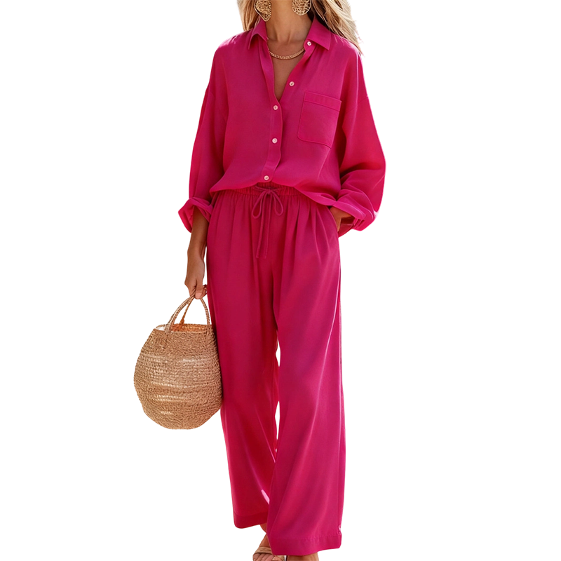 🌸Nouveautés à -54 %💖Ensemble deux pièces chic en imitation lin pour femme