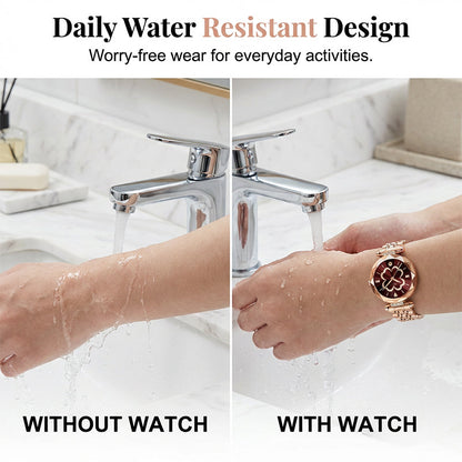 ⌚✨50 % de réduction + livraison gratuite🔥 Montre à quartz élégante pour femme avec motif trèfle à quatre feuilles