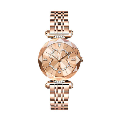 ⌚✨50 % de réduction + livraison gratuite🔥 Montre à quartz élégante pour femme avec motif trèfle à quatre feuilles